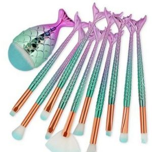 3 pack - 11 brush mermaid makeup brush set